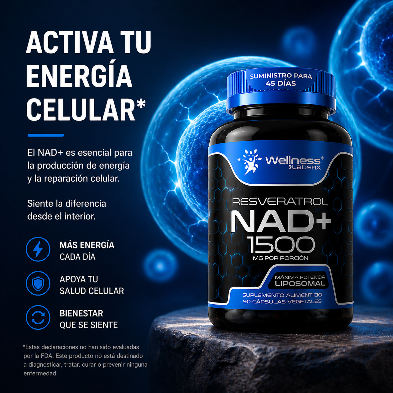 NAD+Reservatrol Suplemento