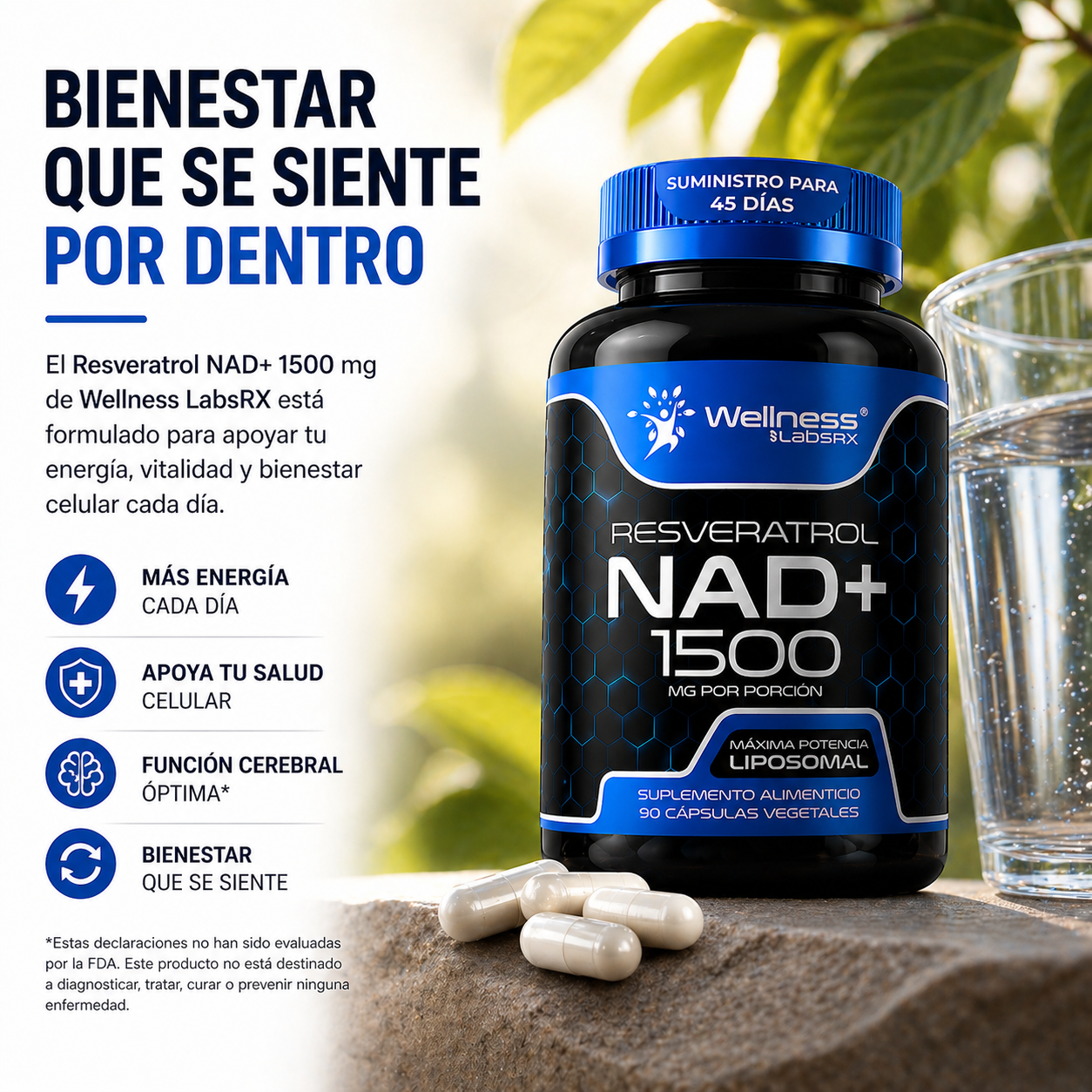 NAD+Reservatrol Suplemento