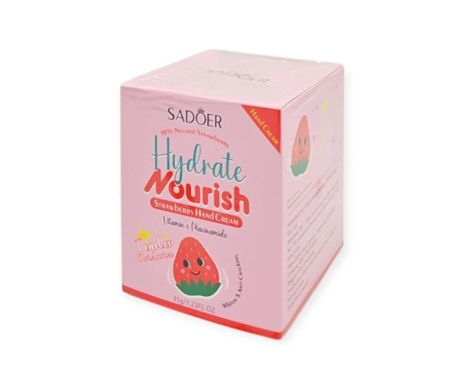 Crema de Manos de Fresa con Vitamina E y Niacinamida